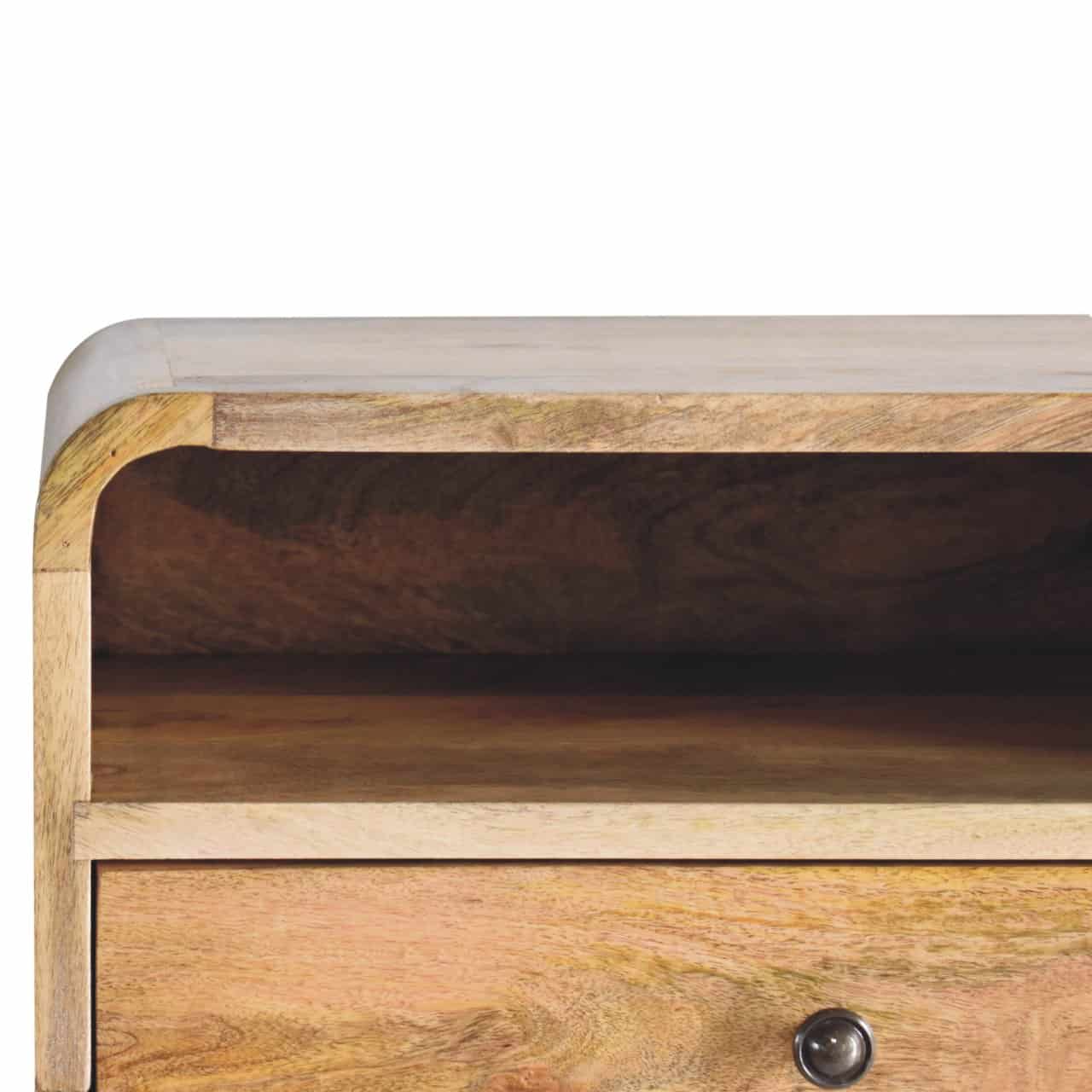 Large Oak-ish Curve Upper Slot Floating Bedside – Additional view 2