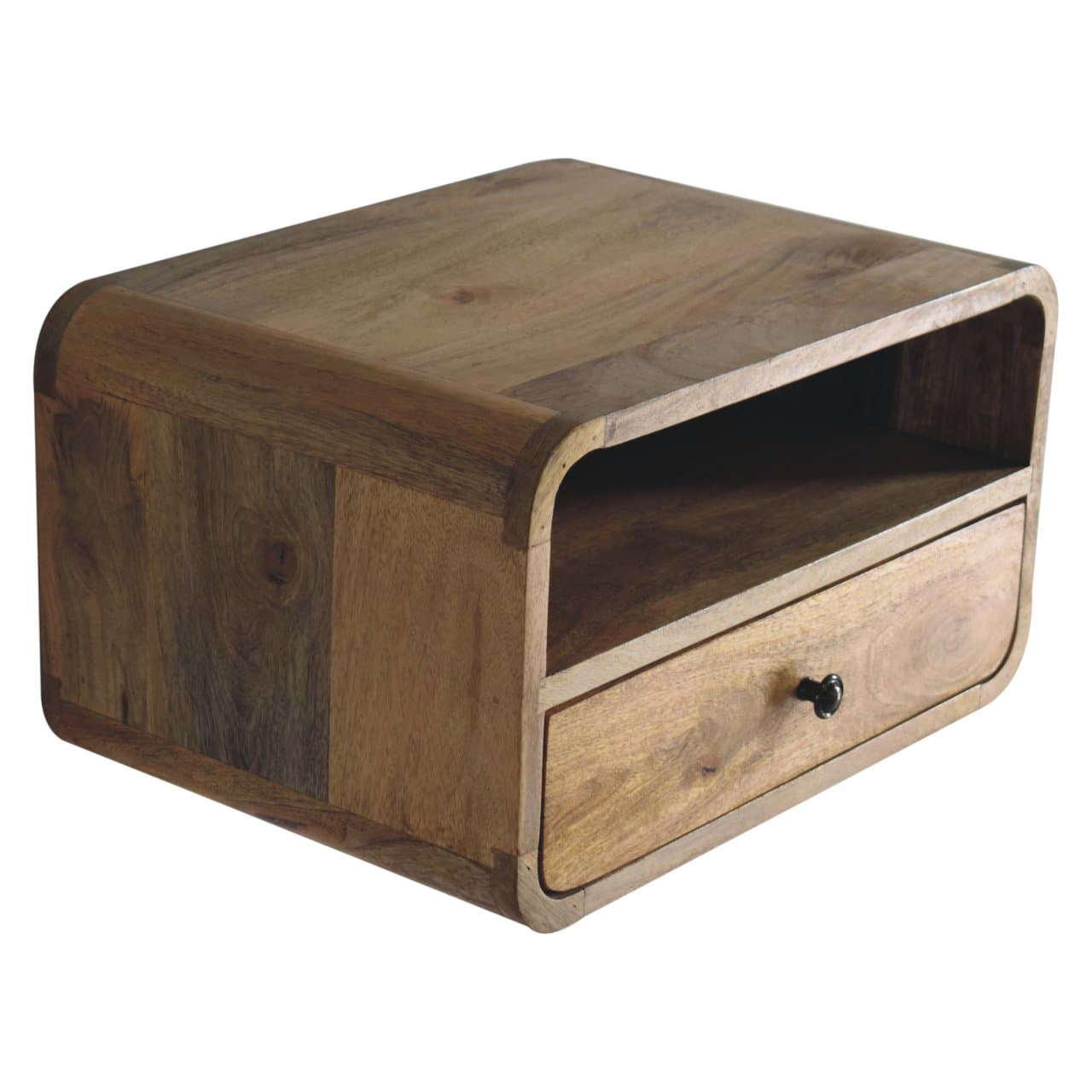 Large Oak-ish Curve Upper Slot Floating Bedside – Additional view 3