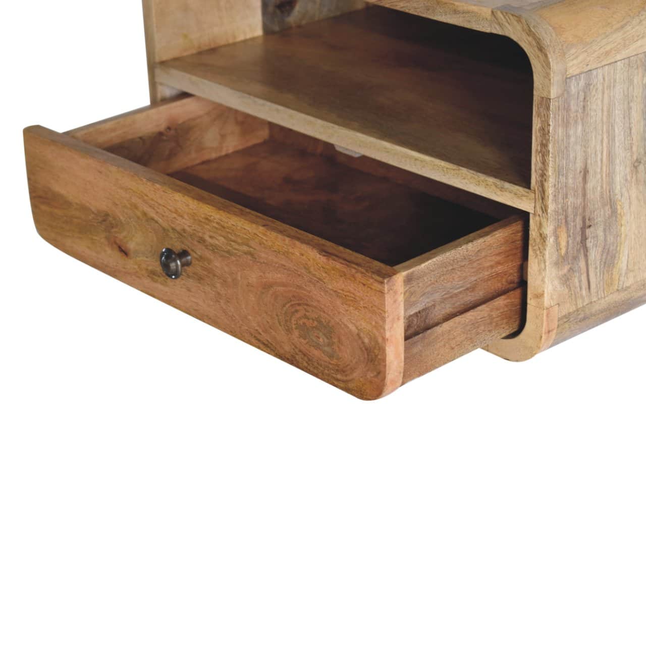 Large Oak-ish Curve Upper Slot Floating Bedside – Additional view 4
