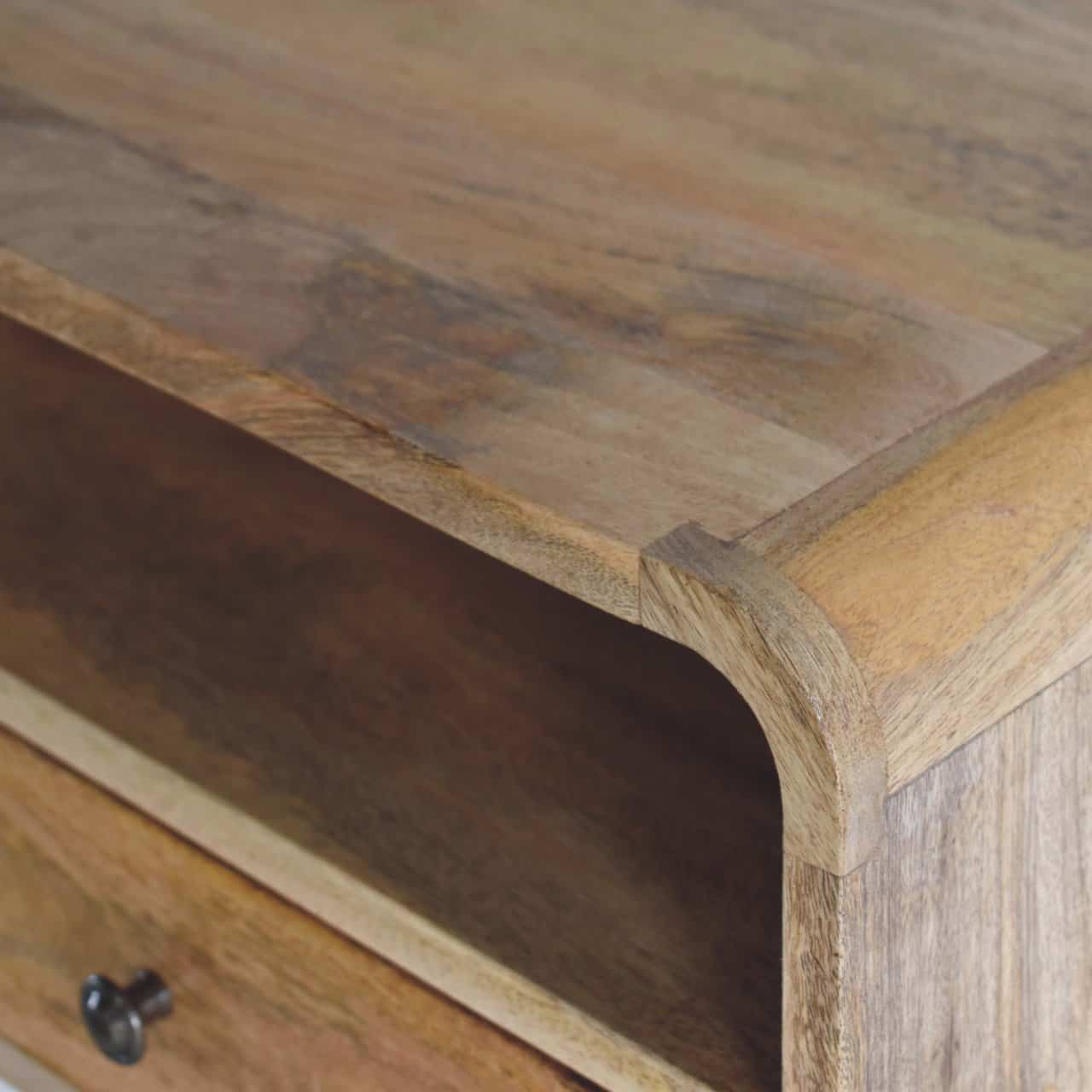 Large Oak-ish Curve Upper Slot Floating Bedside – Additional view 5