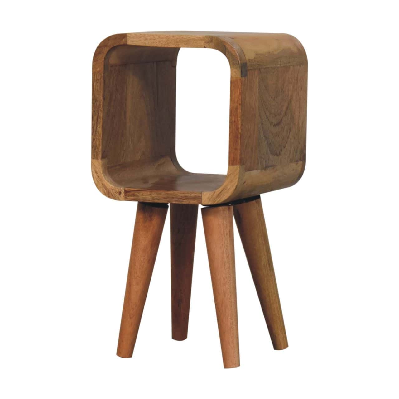Extra Mini Minimalist Open Curved Oak-ish Bedside – Additional view