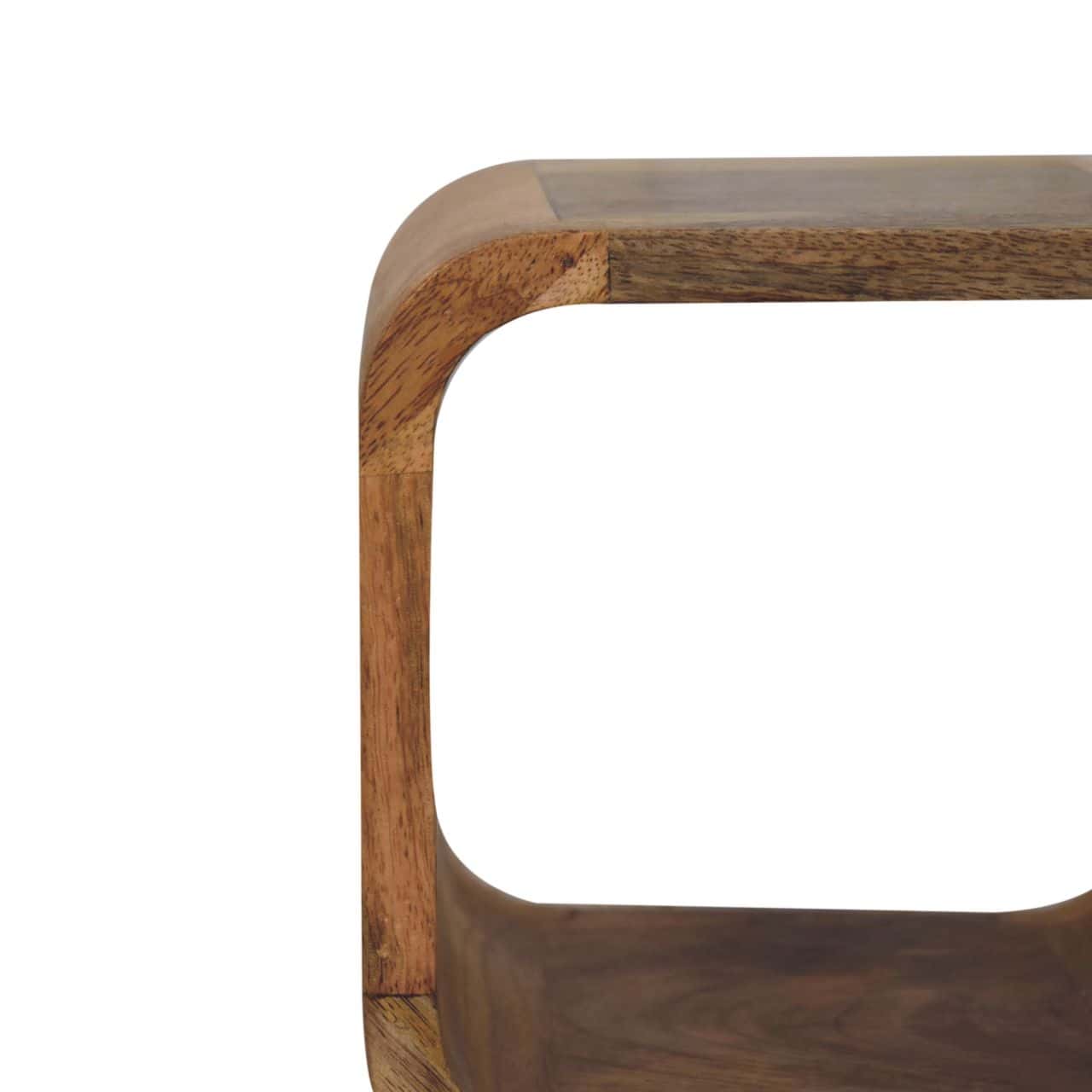 Extra Mini Minimalist Open Curved Oak-ish Bedside – Additional view 2