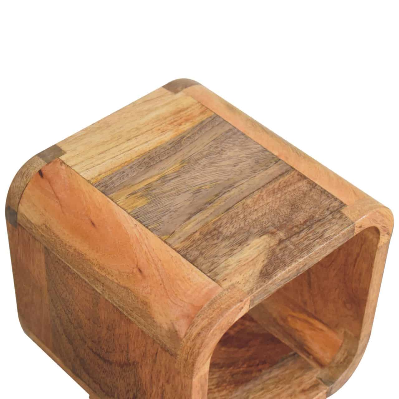 Extra Mini Minimalist Open Curved Oak-ish Bedside – Additional view 3