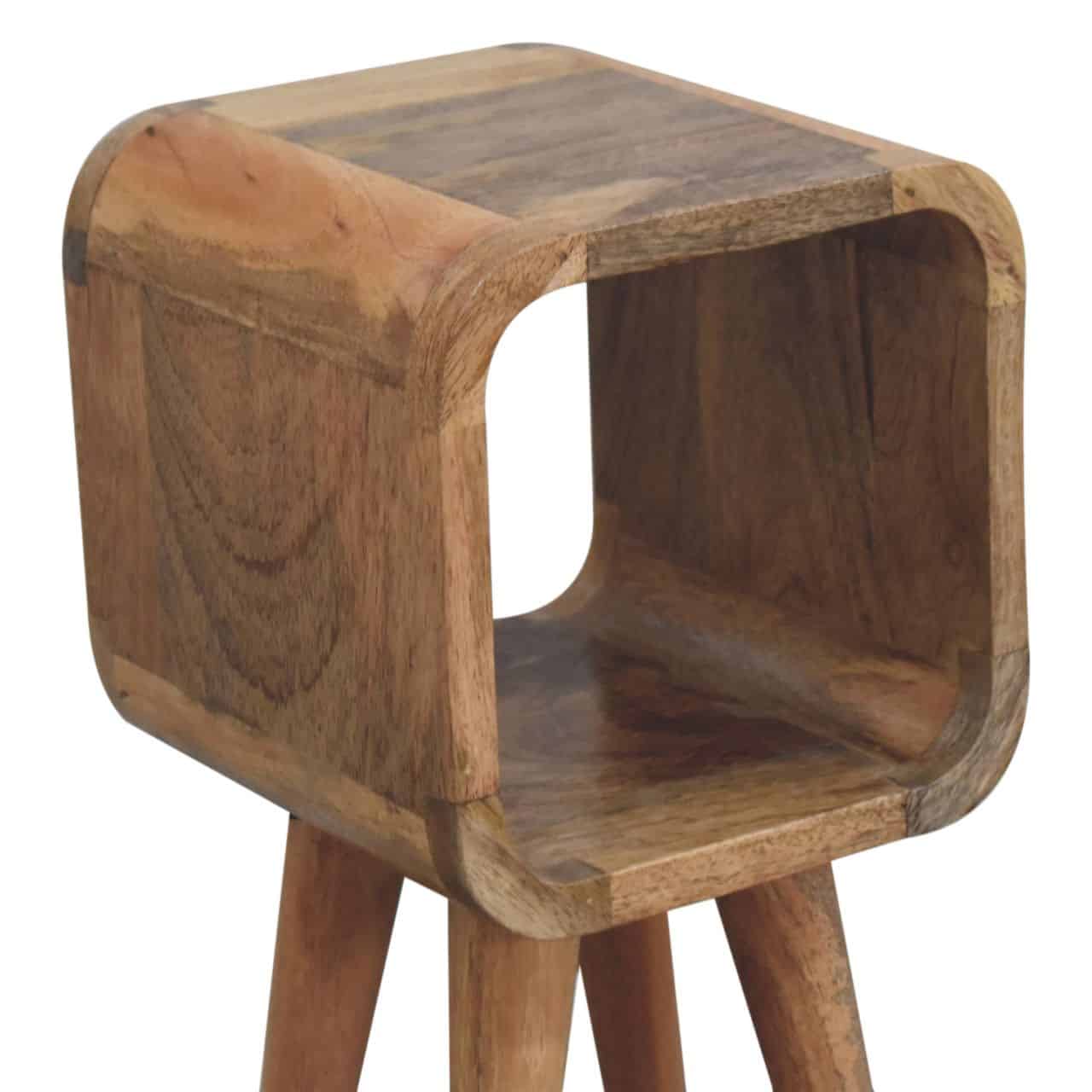 Extra Mini Minimalist Open Curved Oak-ish Bedside – Additional view 4