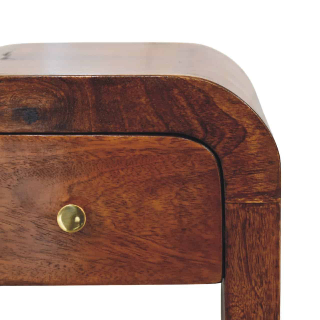 Mini Darcy Chestnut Nightstand with Curved Edges – Additional view