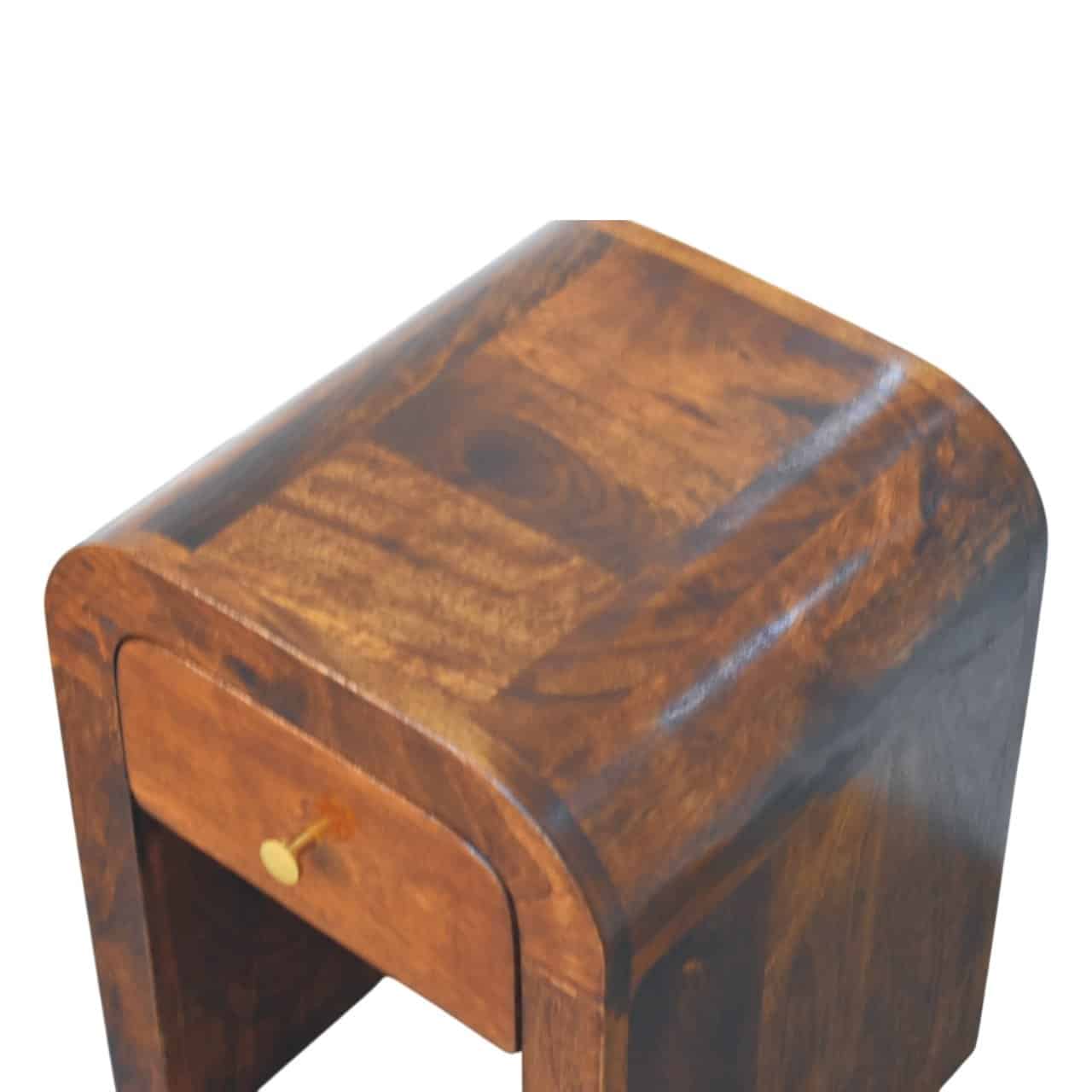 Mini Darcy Chestnut Nightstand with Curved Edges – Additional view 2