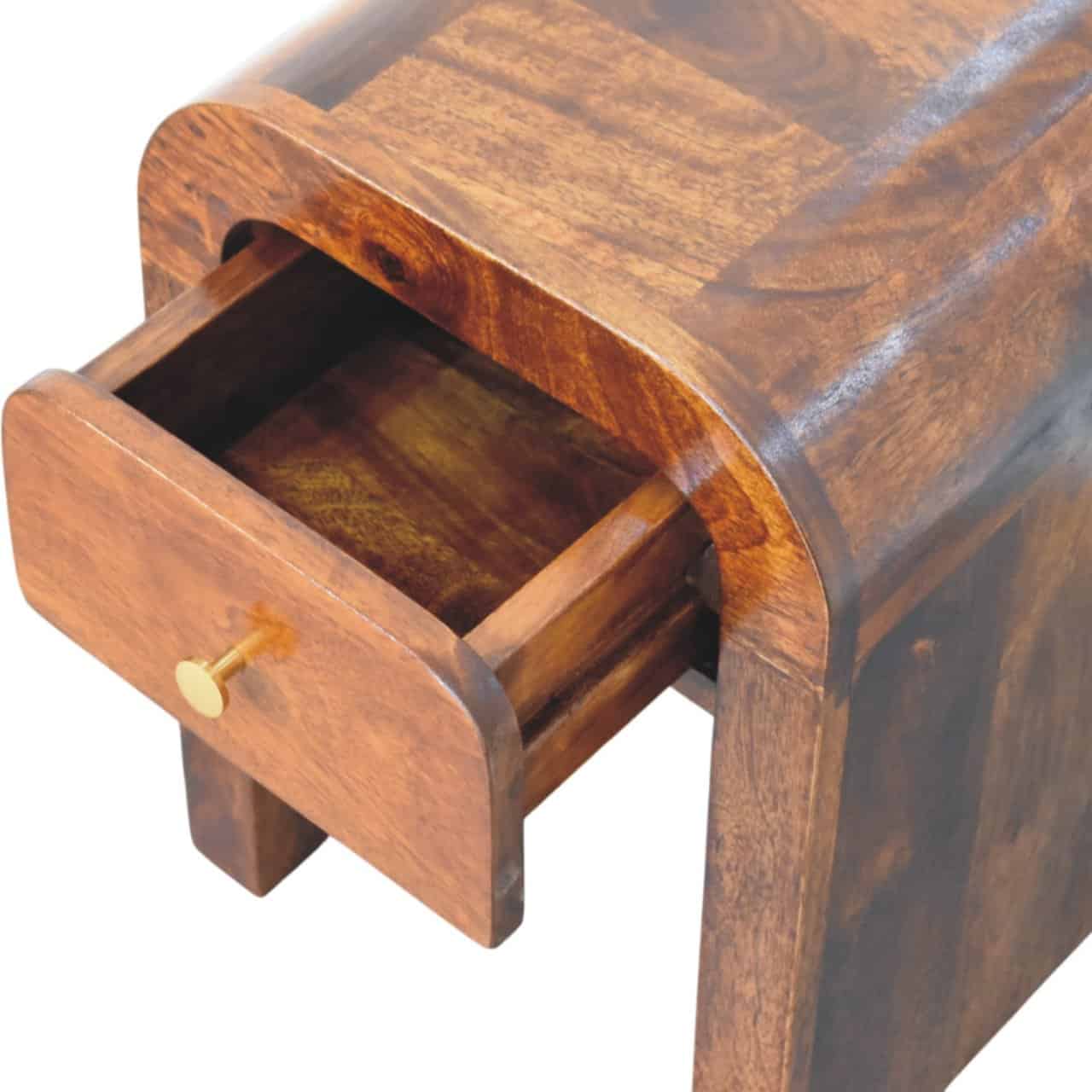 Mini Darcy Chestnut Nightstand with Curved Edges – Additional view 3