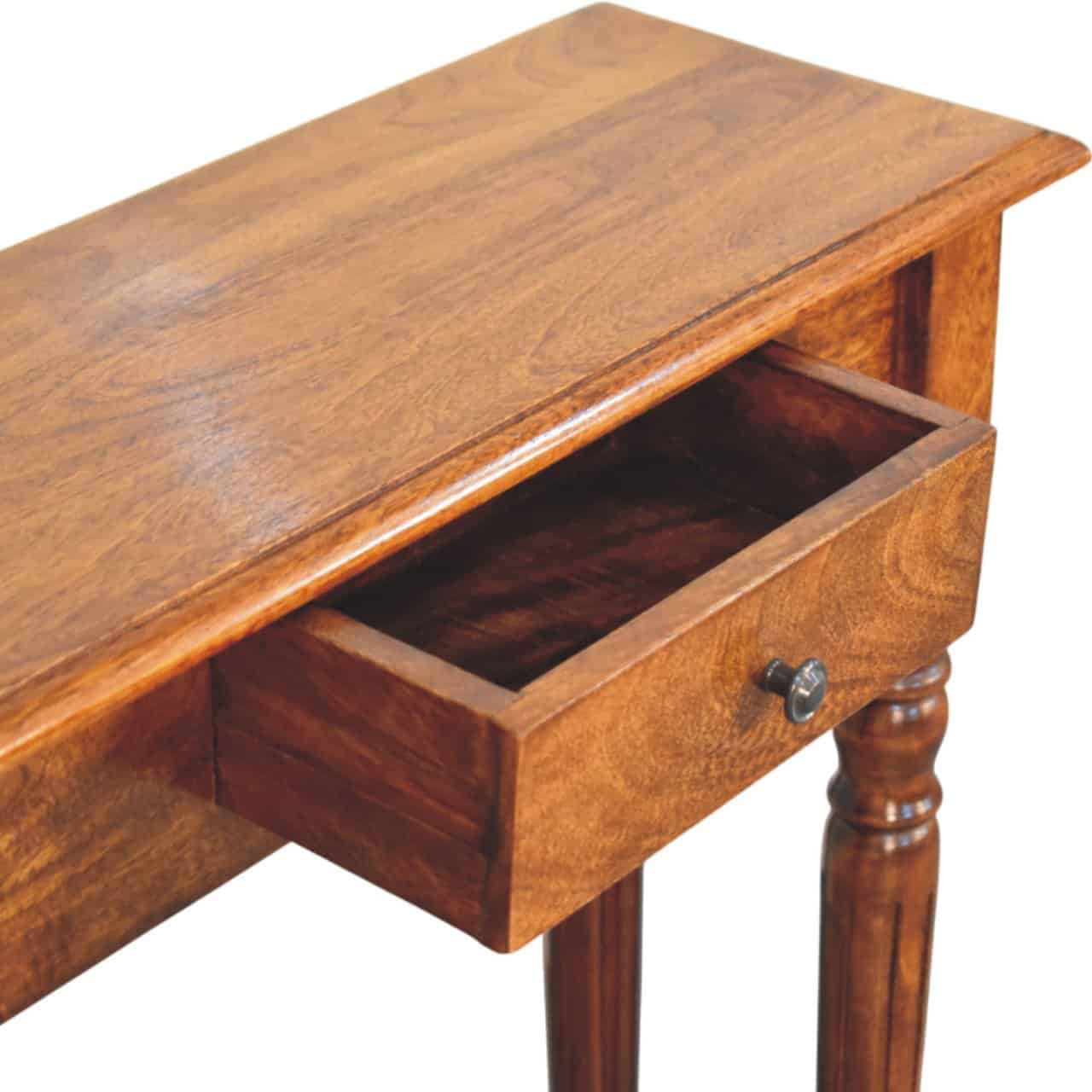 Turned Legs 1 Drawer Chestnut Console – Additional view 4