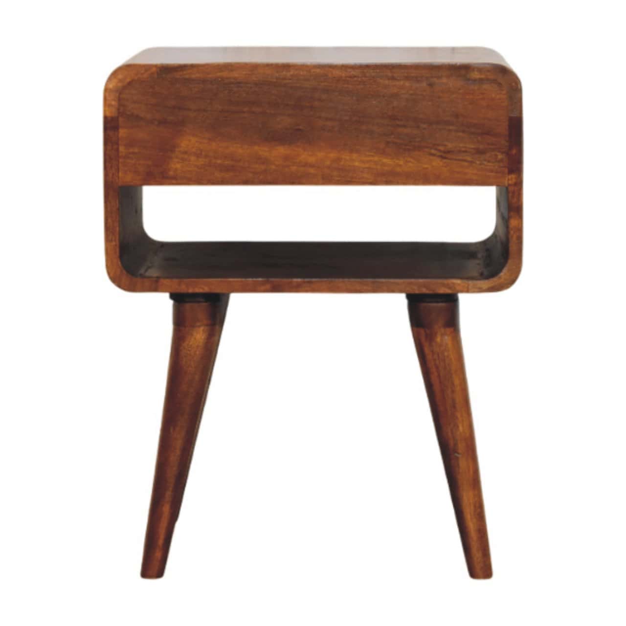 Avora Chestnut Nightstand with Drawer and open slot – Additional view 7