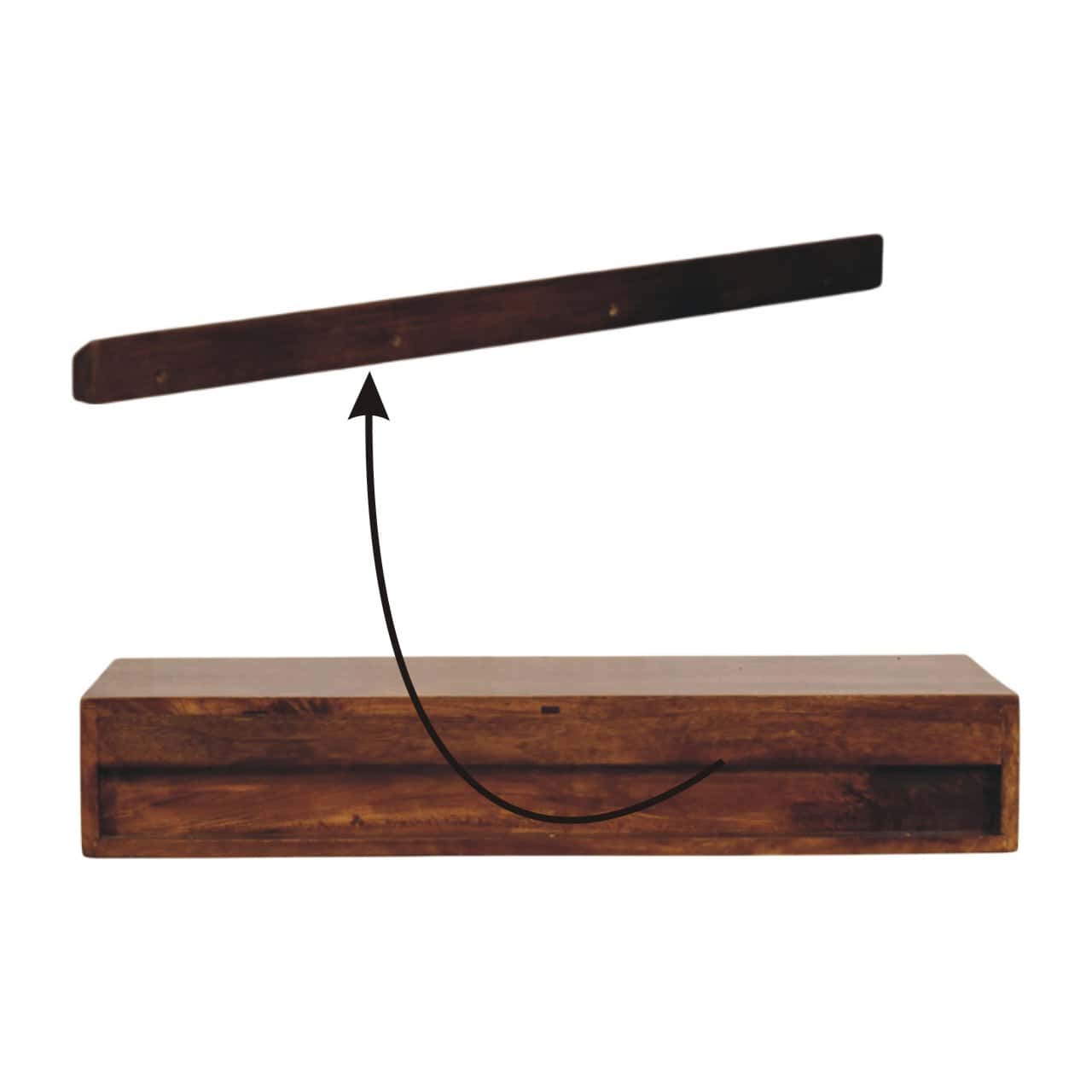 Lunar 2 Drawer Chestnut Wall Mounted Console – Additional view 7
