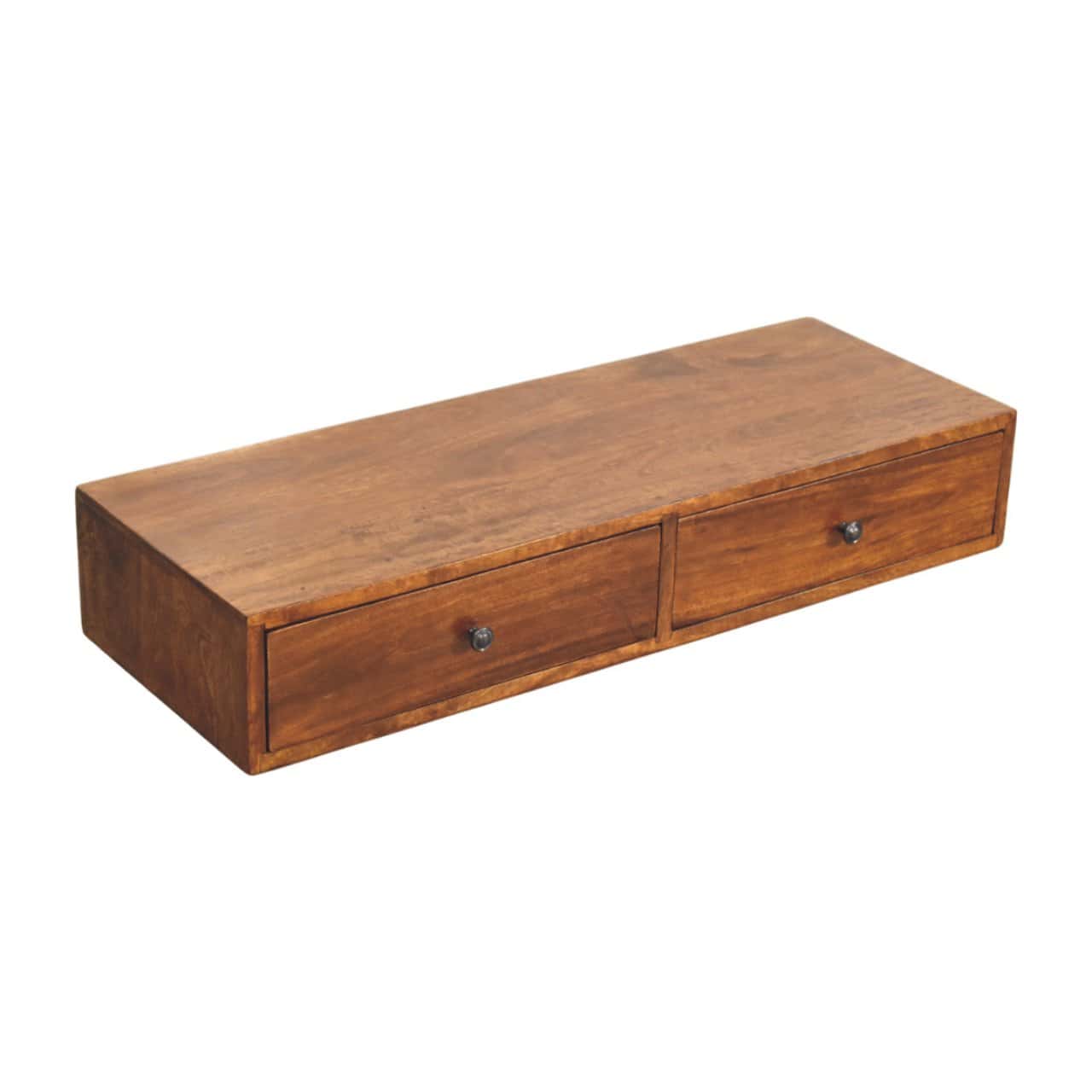 Lunar 2 Drawer Chestnut Wall Mounted Console – Additional view