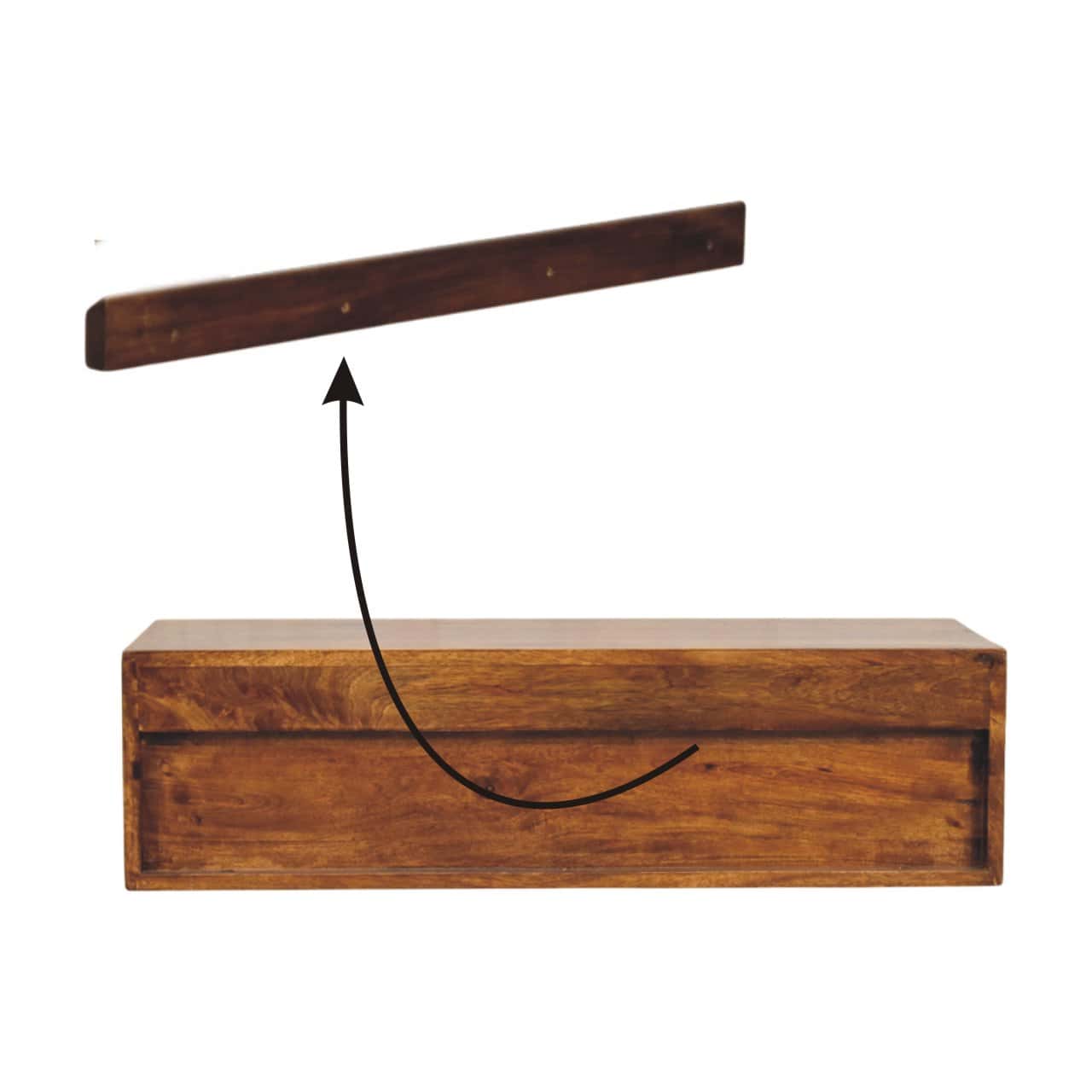 Lunar 2 Drawer Chestnut Wall Mounted Media Unit – Additional view 7
