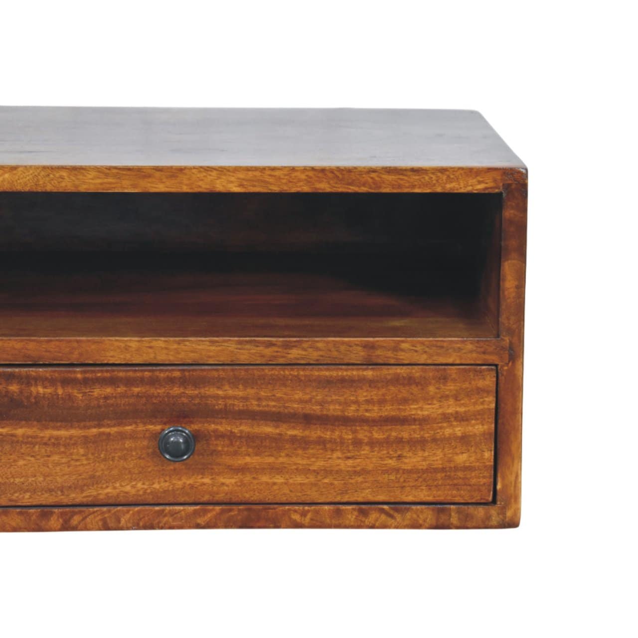 Lunar 2 Drawer Chestnut Wall Mounted Media Unit – Additional view