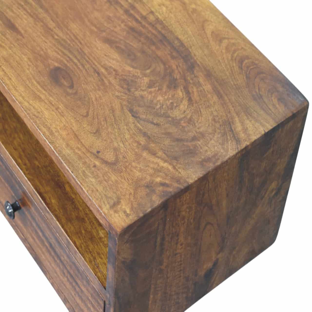 Lunar 2 Drawer Chestnut Wall Mounted Media Unit – Additional view 3