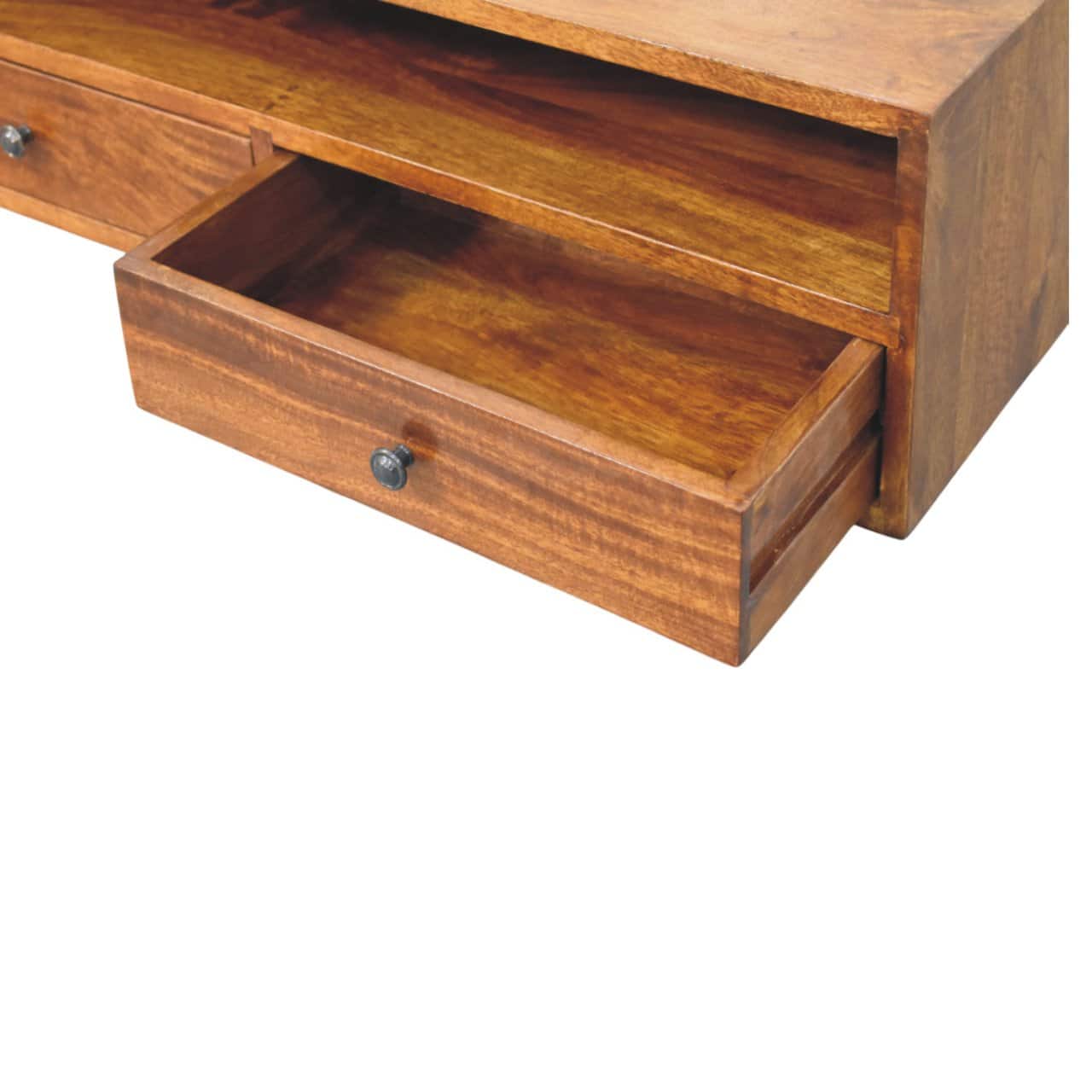 Lunar 2 Drawer Chestnut Wall Mounted Media Unit – Additional view 4