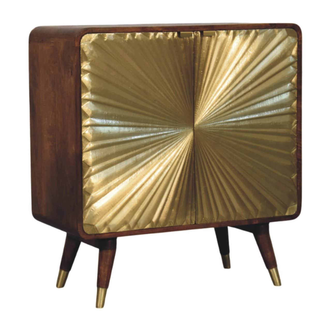 Avora Brass Embossed 2 Door Chestnut Cabinet – Cabinets