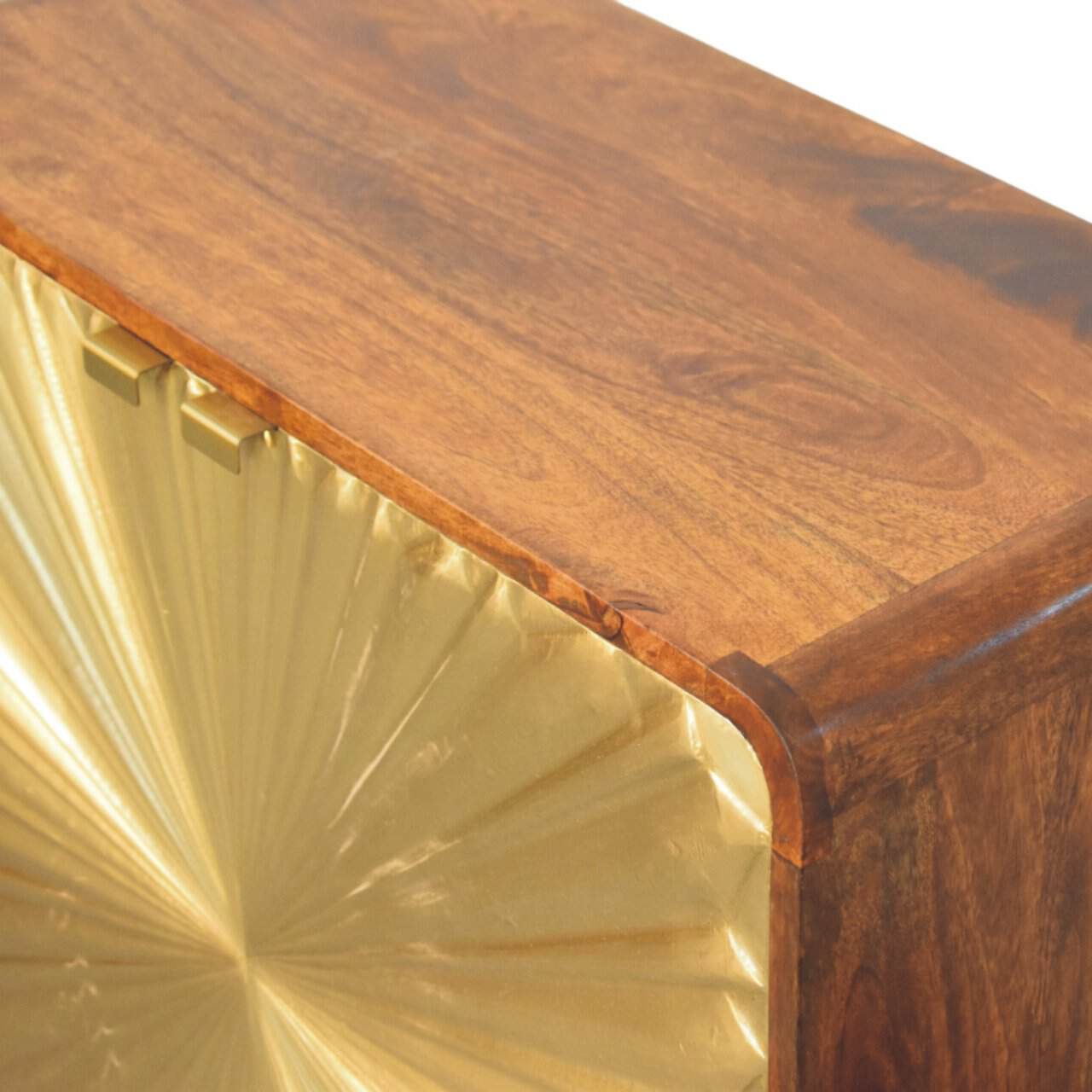 Avora Brass Embossed 2 Door Chestnut Cabinet – Additional view 2