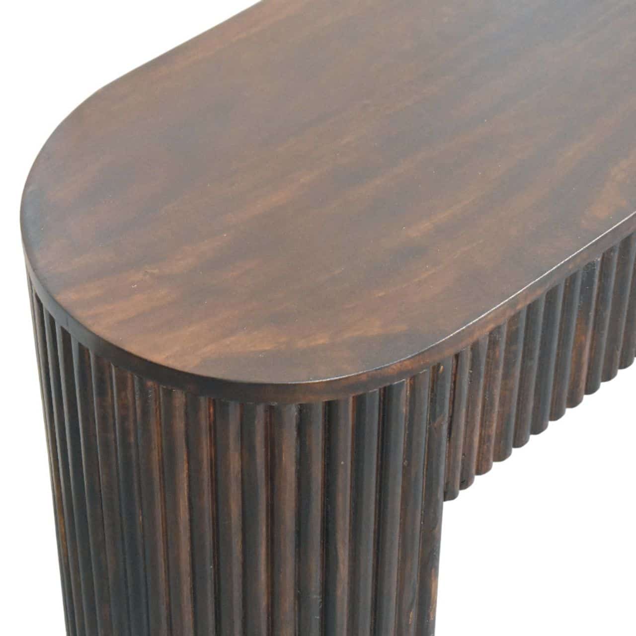 Velvet Mocha Fluted Bench – Additional view 2
