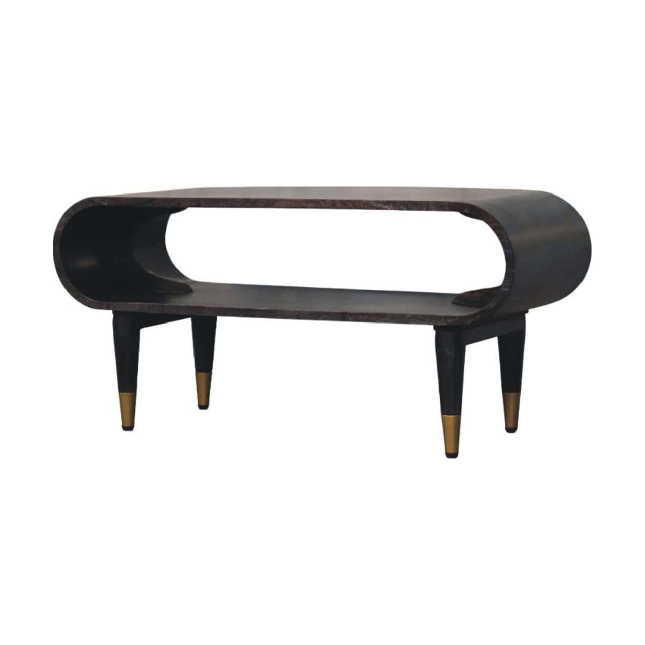 Curved Edge Media with Brass Accents – TV Entertainment Units