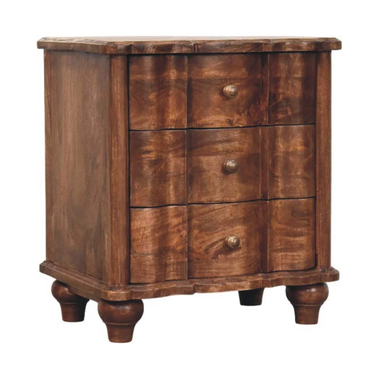 Lume Roasted Panelled Bedside – Bedside Tables