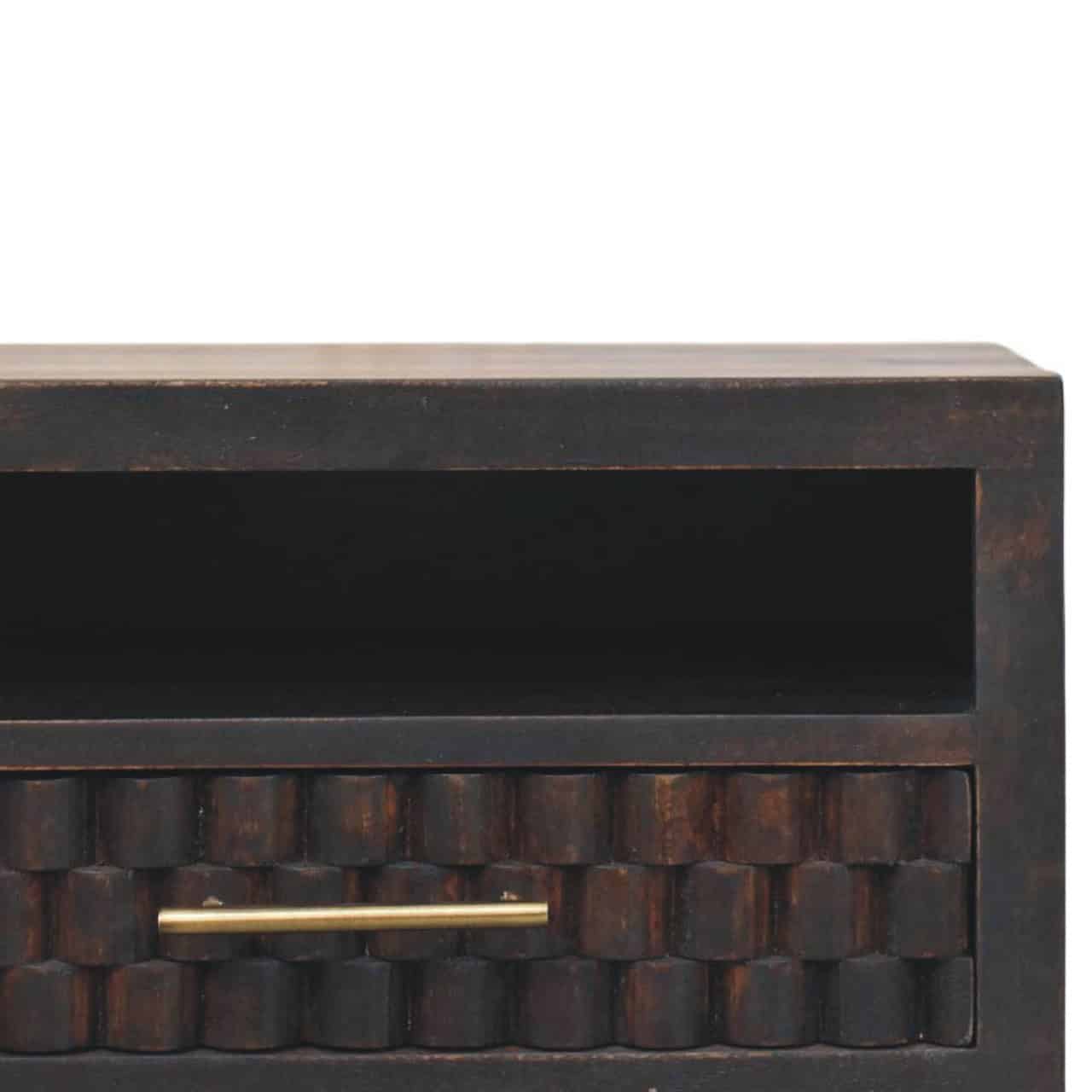 Cadiz Carved Open-Slot Bedside