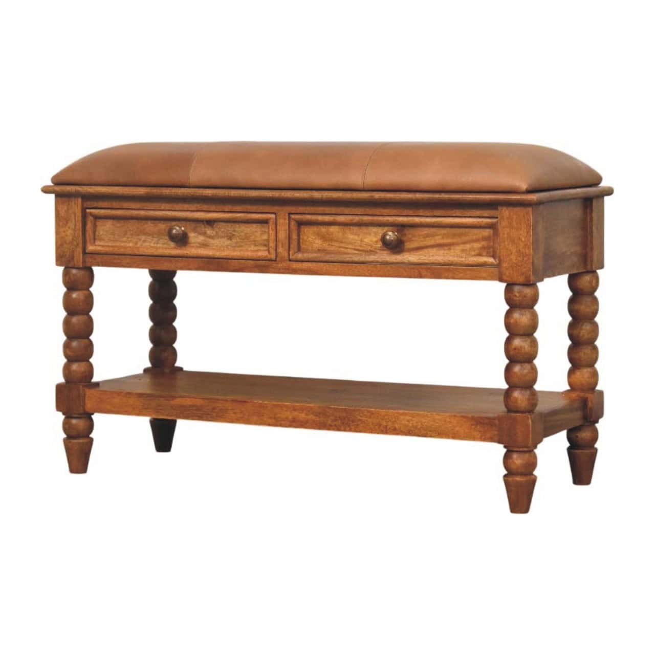Spindle Leather Bench – Benches