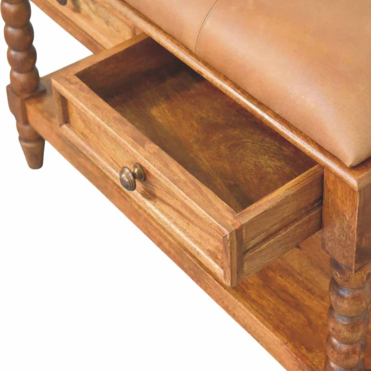 Spindle Leather Bench – Additional view 4