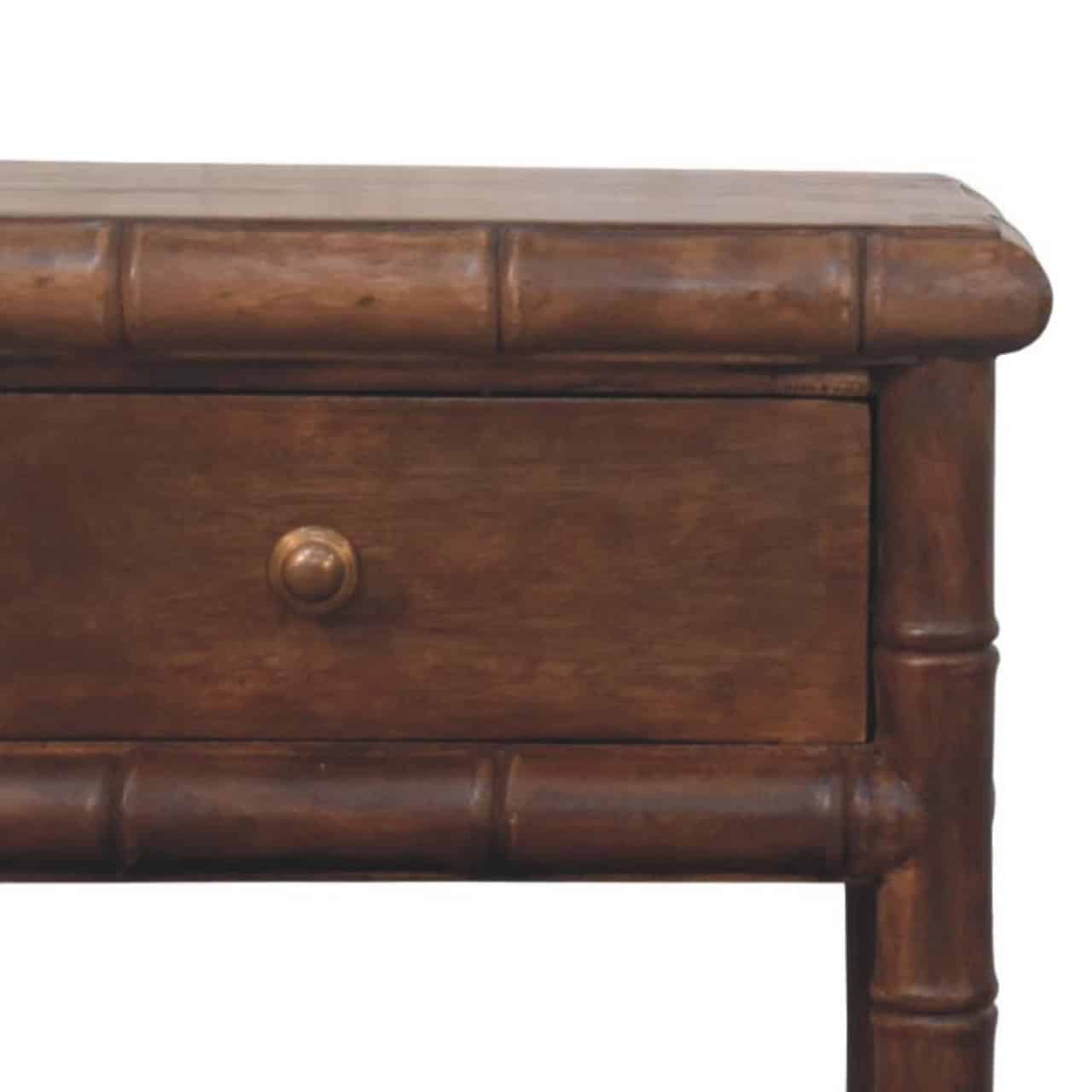 Bamboo Carved Bedside Table – Additional view