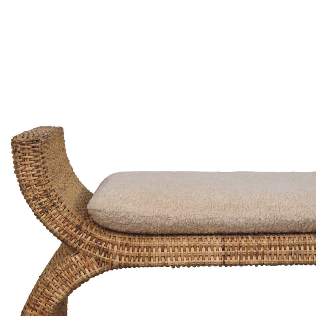Rattan Weave Boucle Bench – Additional view 2