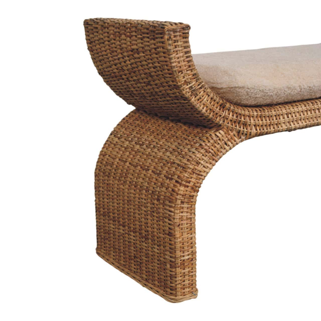 Rattan Weave Boucle Bench – Additional view 4