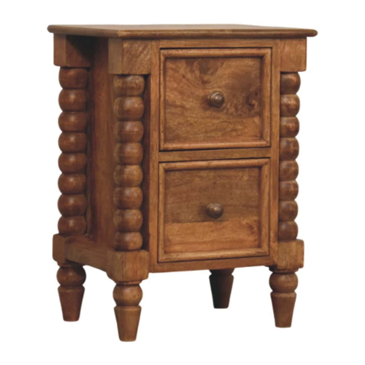 Spindle Amber Bedside – Bedside Tables