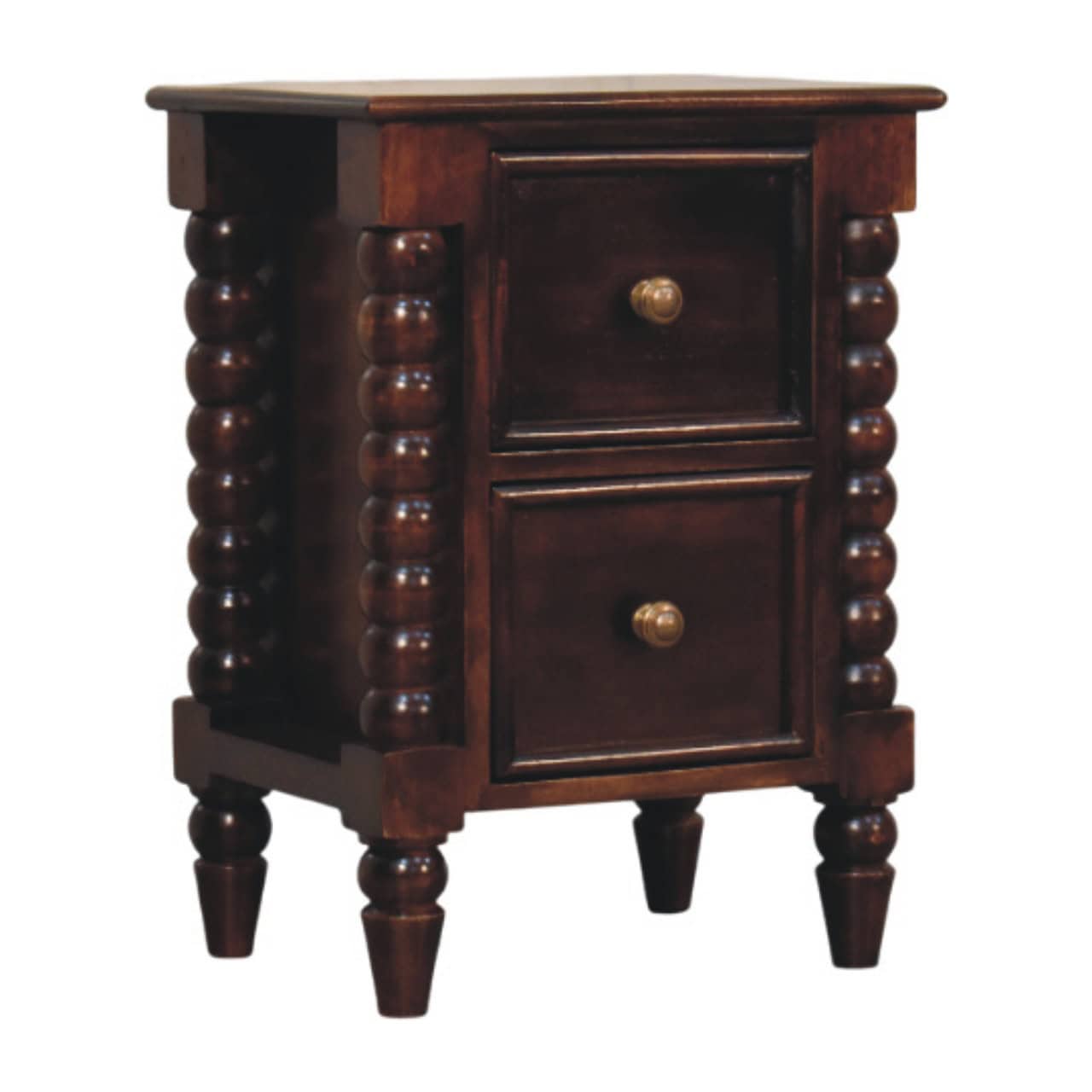Spindle Winewood Nightstand – Bedside Tables