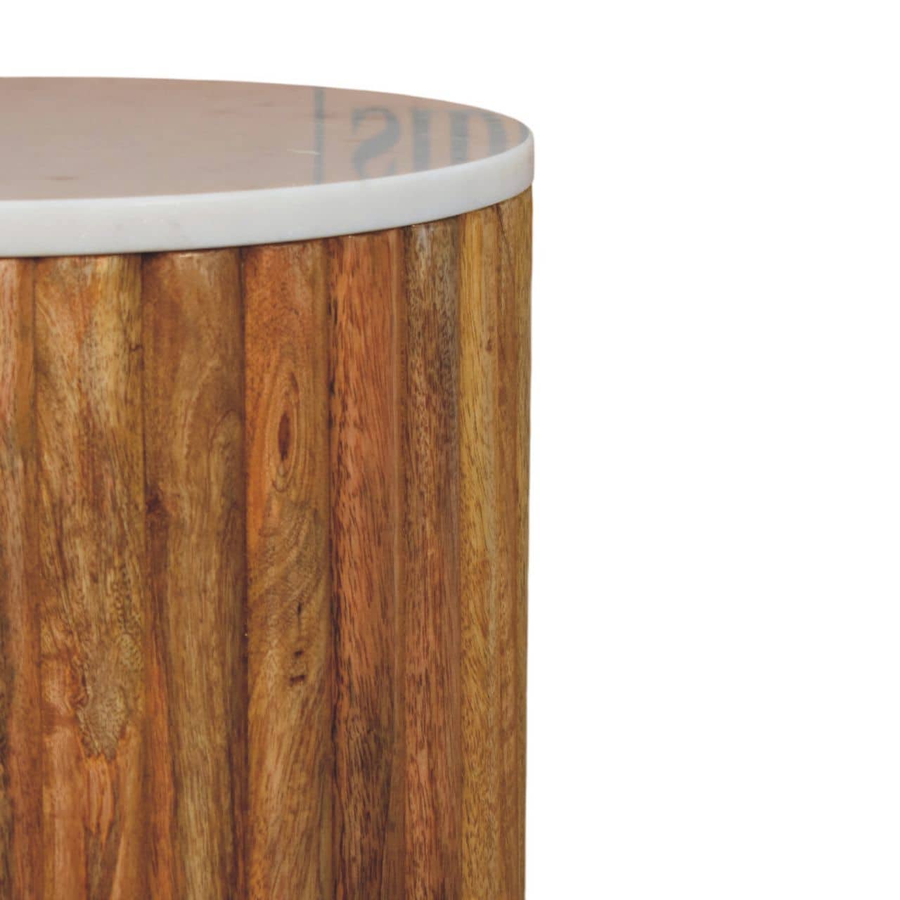 Fluted Marble Side Table – Side Tables
