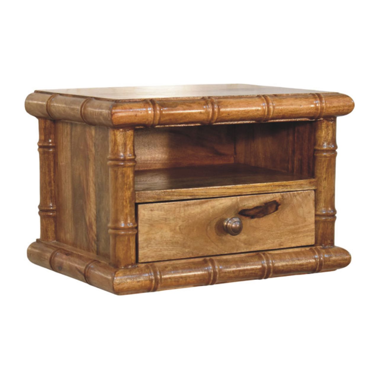 Bamboo Open Bedside in Amber Oak Finish - Image 3