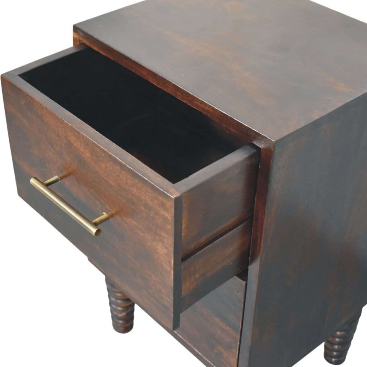 Spindle Mocha Bedside Table – Additional view 4