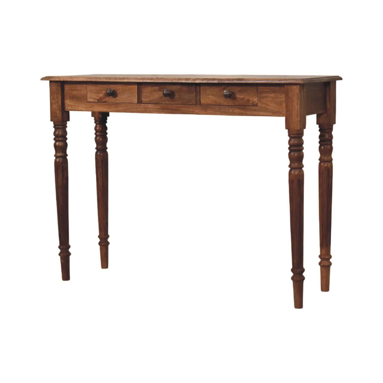 Three Drawer Console with Turned Legs – Console Tables
